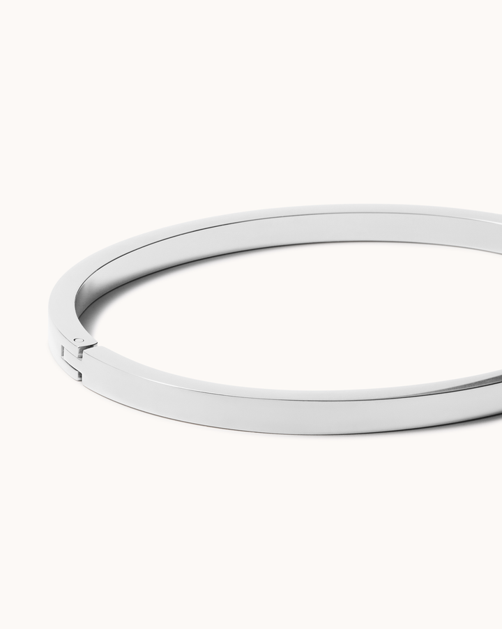 Slim Square Bangle in Silver