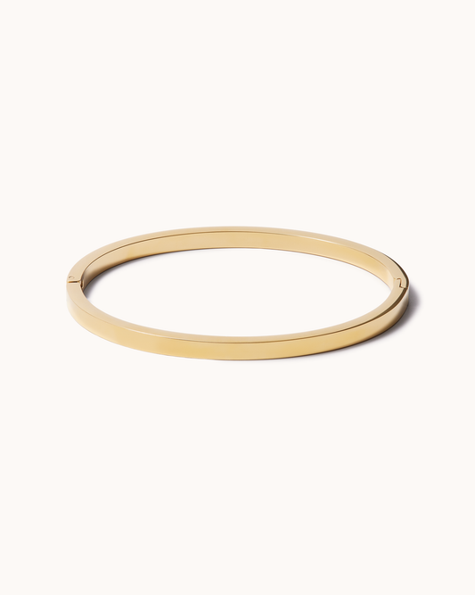 Slim Square Bangle in Gold