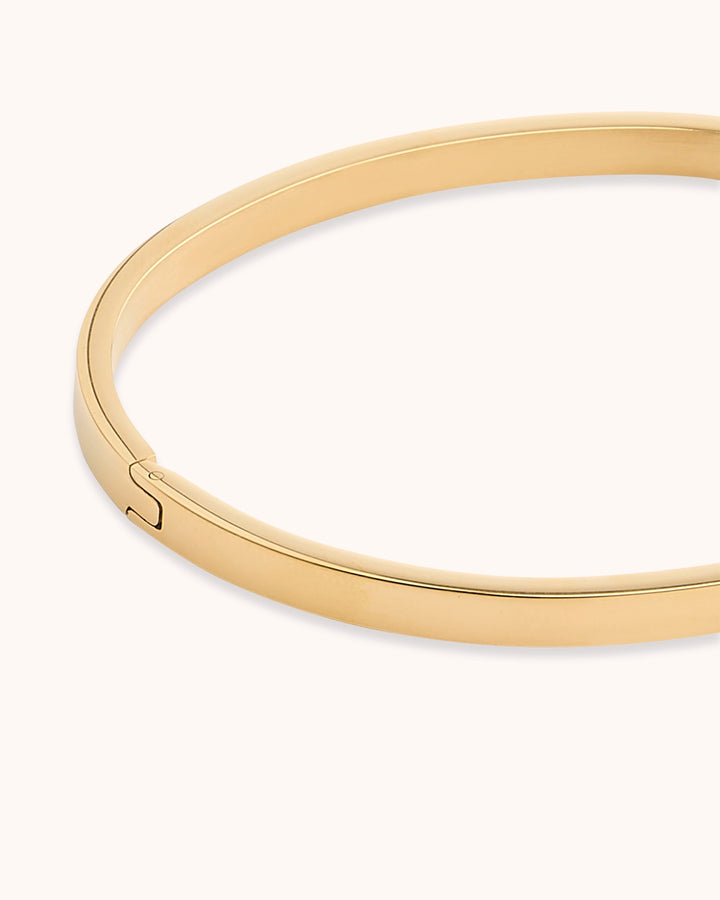 Slim Square Bangle in Gold