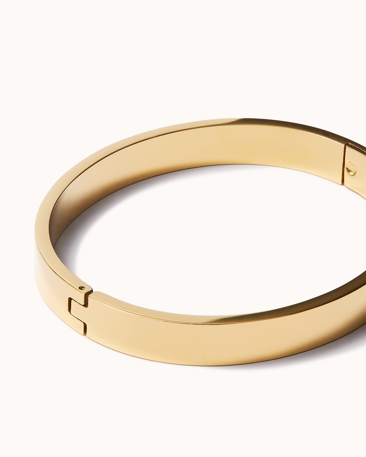 Chunky Square Bangle in Gold