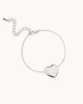 Heart Chain Bracelet in Silver