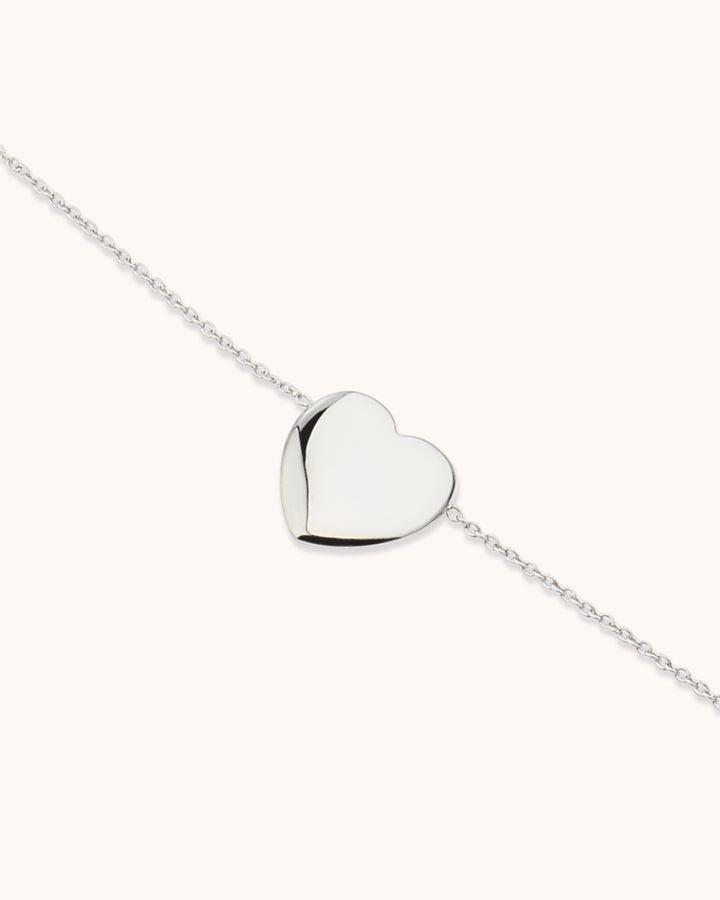 Heart Chain Bracelet in Silver