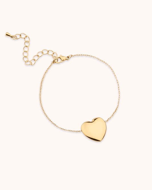 Heart Chain Bracelet in Gold