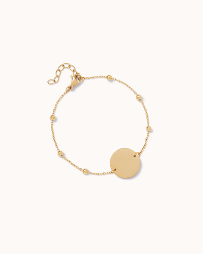 Circle Pendant Chain Bracelet in Gold