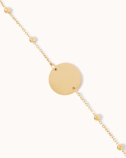 Circle Pendant Chain Bracelet in Gold