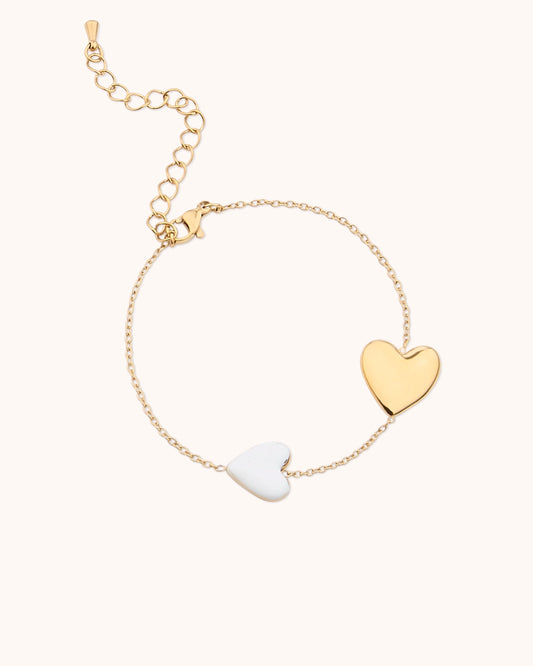 Double Hearts Chain Bracelet