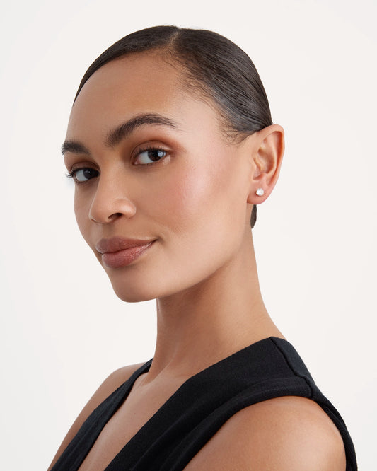 Waterproof 6mm Cubic Zirconia Studs in Gold