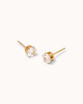 Waterproof 6mm Cubic Zirconia Studs in Gold