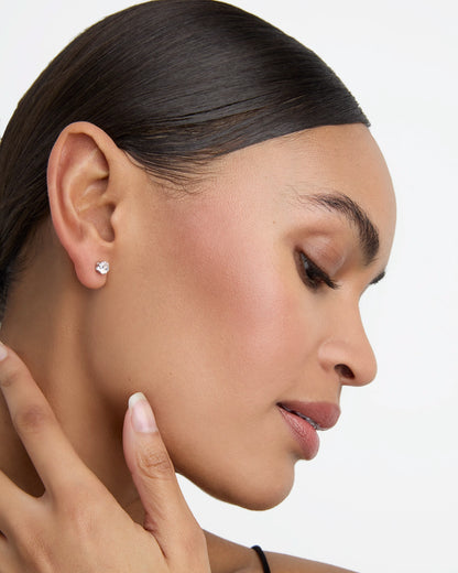 Waterproof 5mm Cubic Zirconia Studs in Silver