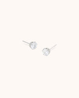 Waterproof 6mm Cubic Zirconia Studs in Silver