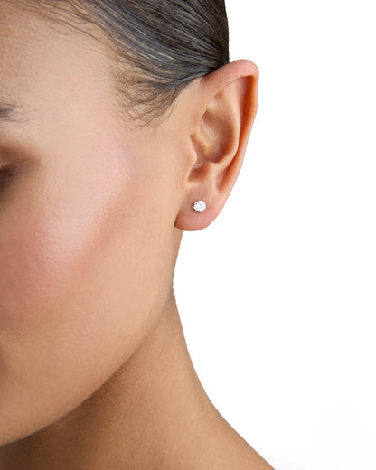 Waterproof 4mm Cubic Zirconia Studs in Silver