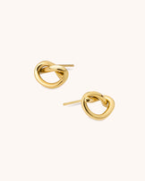Waterproof Small Knot Stud Earrings in Gold