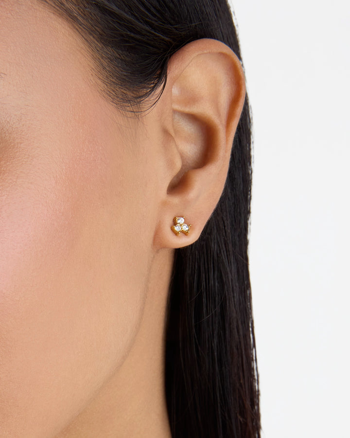 Marquise Triangle Stud Earrings in Gold