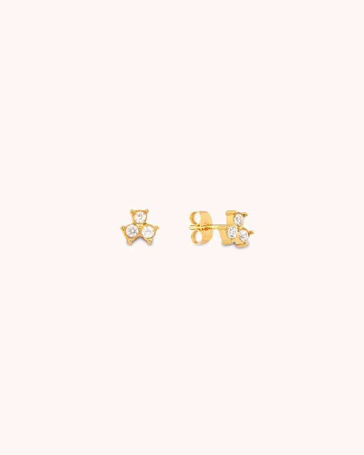 Marquise Triangle Stud Earrings in Gold