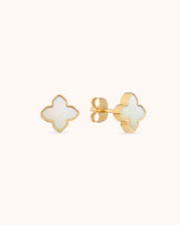 Shell Flower Stud Earrings in Gold