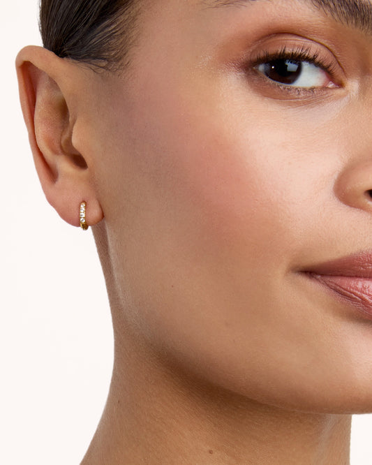 Waterproof Tiny Huggie Earrings in Gold