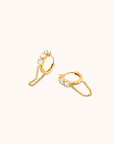 Waterproof Chain Huggie Earrings in Gold