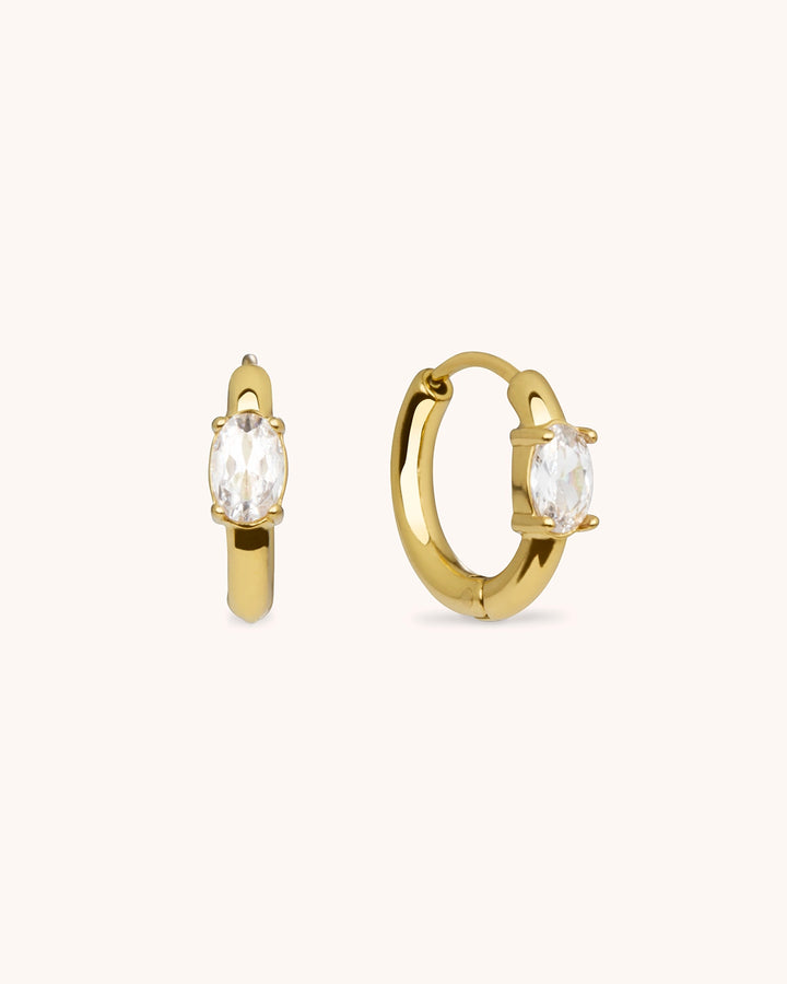 Waterproof Cubic Zirconia Seamless Huggies in Gold