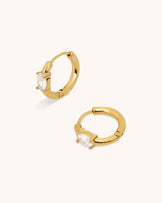 Waterproof Cubic Zirconia Seamless Huggies in Gold