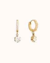 Waterproof Pavé Drop Earrings in Gold