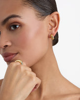 Waterproof Small Ridged C Hoop Earrings in Gold