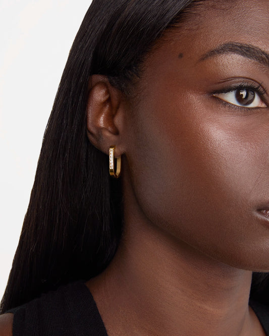 Waterproof Solid Huggie Earrings in Gold