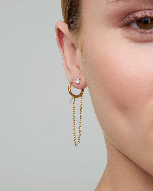 Waterproof Chain Earrings in Gold