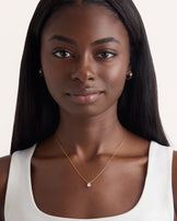 Pear Cubic Zirconia Solitaire Necklace in Gold