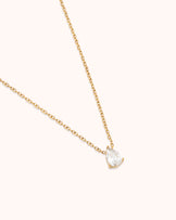 Pear Cubic Zirconia Solitaire Necklace in Gold