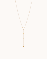 Heart Ball Chain Y-Necklace in Gold