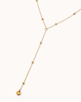 Heart Ball Chain Y-Necklace in Gold