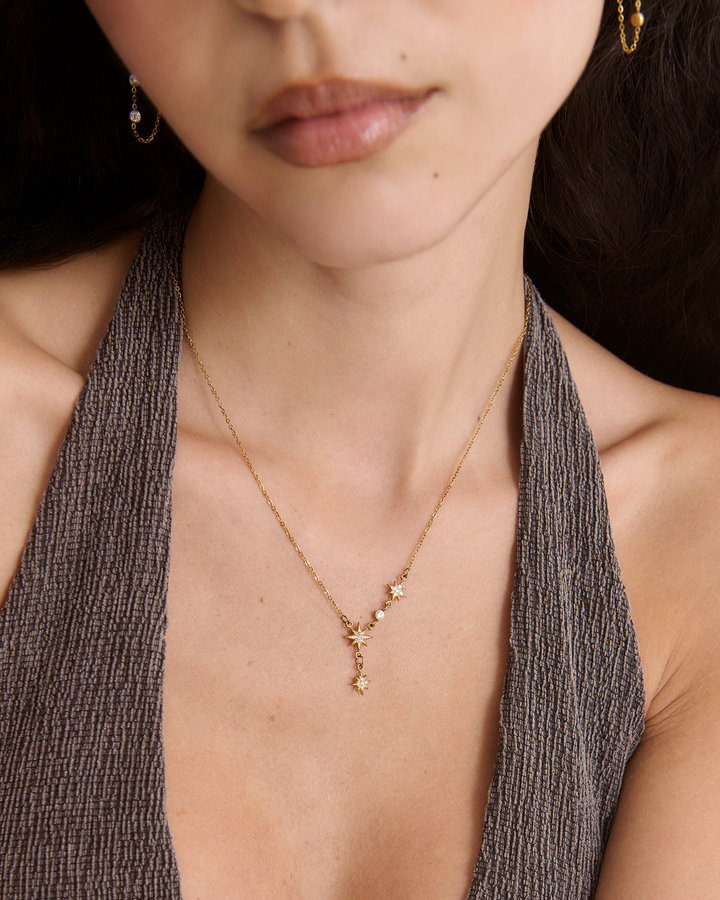 Celestial Y-Necklace in Gold