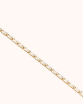 Waterproof Baguette Tennis Necklace in Gold