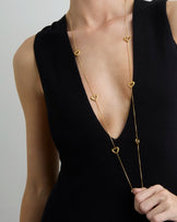 Long Heart Outline Necklace in Gold