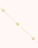 Long Heart Outline Necklace in Gold