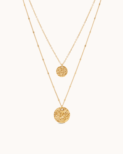 Waterproof Double Layer Molten Necklace in Gold