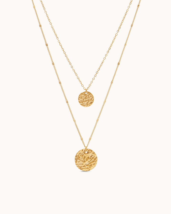 Waterproof Double Layer Molten Necklace in Gold