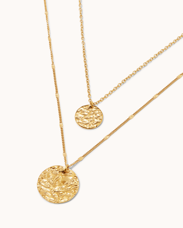 Waterproof Double Layer Molten Necklace in Gold