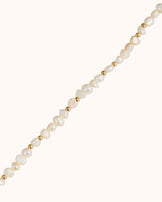 Waterproof Freshwater Pearl & Mixed Bead Bracelet in Gold