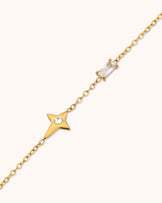 Waterproof Baguette Star Bracelet in Gold