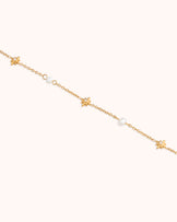 Freshwater Pearl Starburst Chain Bracelet in Gold
