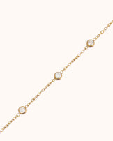 Waterproof Round Cubic Zirconia Bracelet in Gold