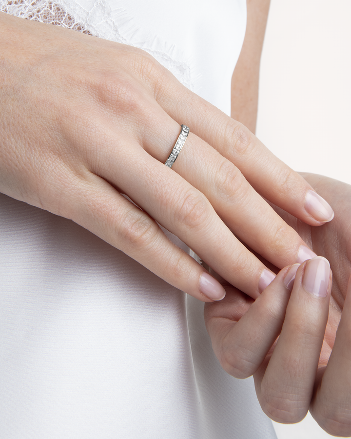 Waterproof Baguette Ring in Silver