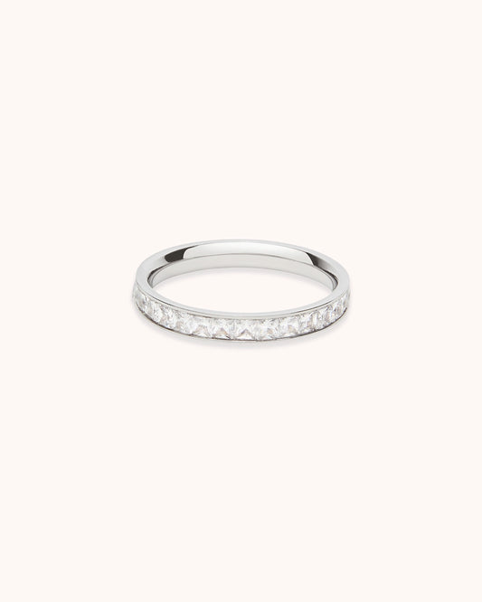 Waterproof Baguette Ring in Silver