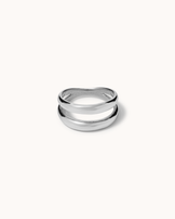 Chunky Double Stack Ring in Silver