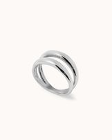 Chunky Double Stack Ring in Silver