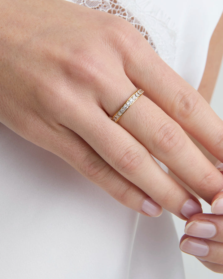 Waterproof Baguette Ring in Gold