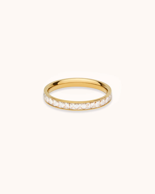Waterproof Baguette Ring in Gold
