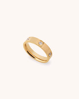 Waterproof Solitaire Stone Ring in Gold