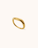 Waterproof Wavy Stacking Ring in Gold
